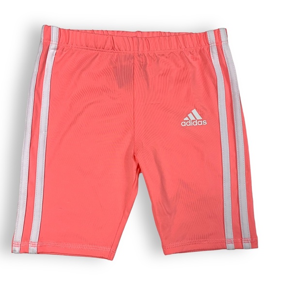 Girls Adidas Square Logo Graphic T-shirt And Pink Short Set Sz 5 - Picture 2 of 5